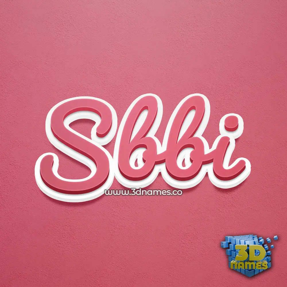 sbbi in Red Scribble style - 3D name wallpaper