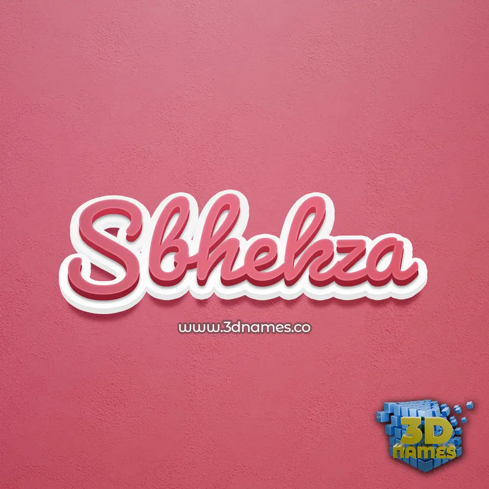 sbhekza in Red Scribble style - 3D name wallpaper