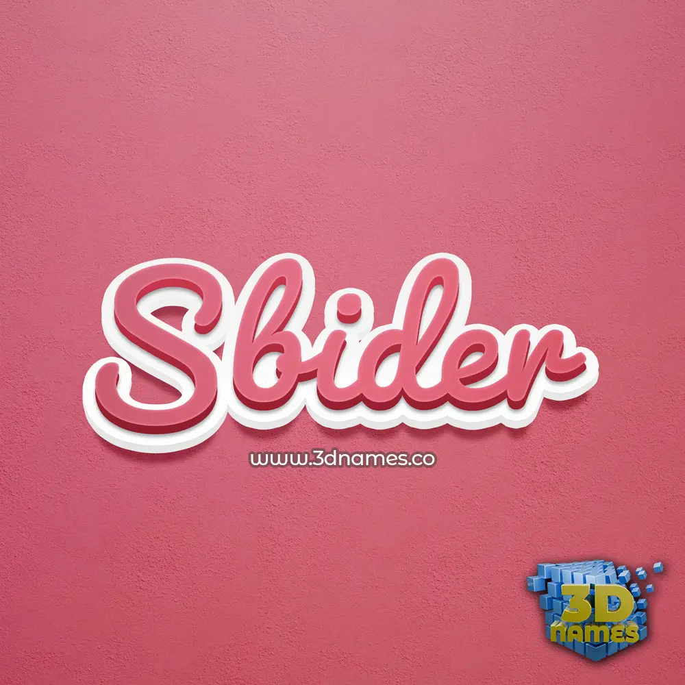 sbider in Red Scribble style - 3D name wallpaper