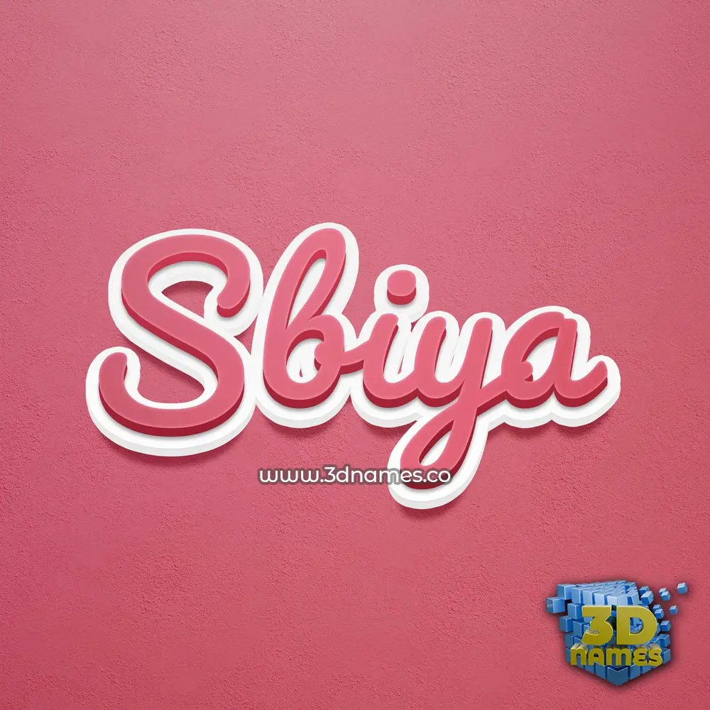 sbiya in Red Scribble style - 3D name wallpaper