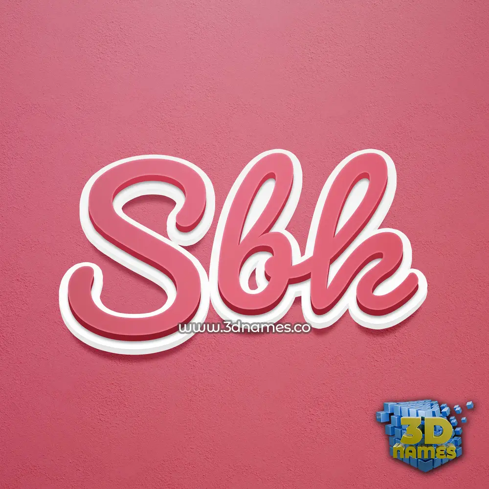 sbk in Red Scribble style - 3D name wallpaper