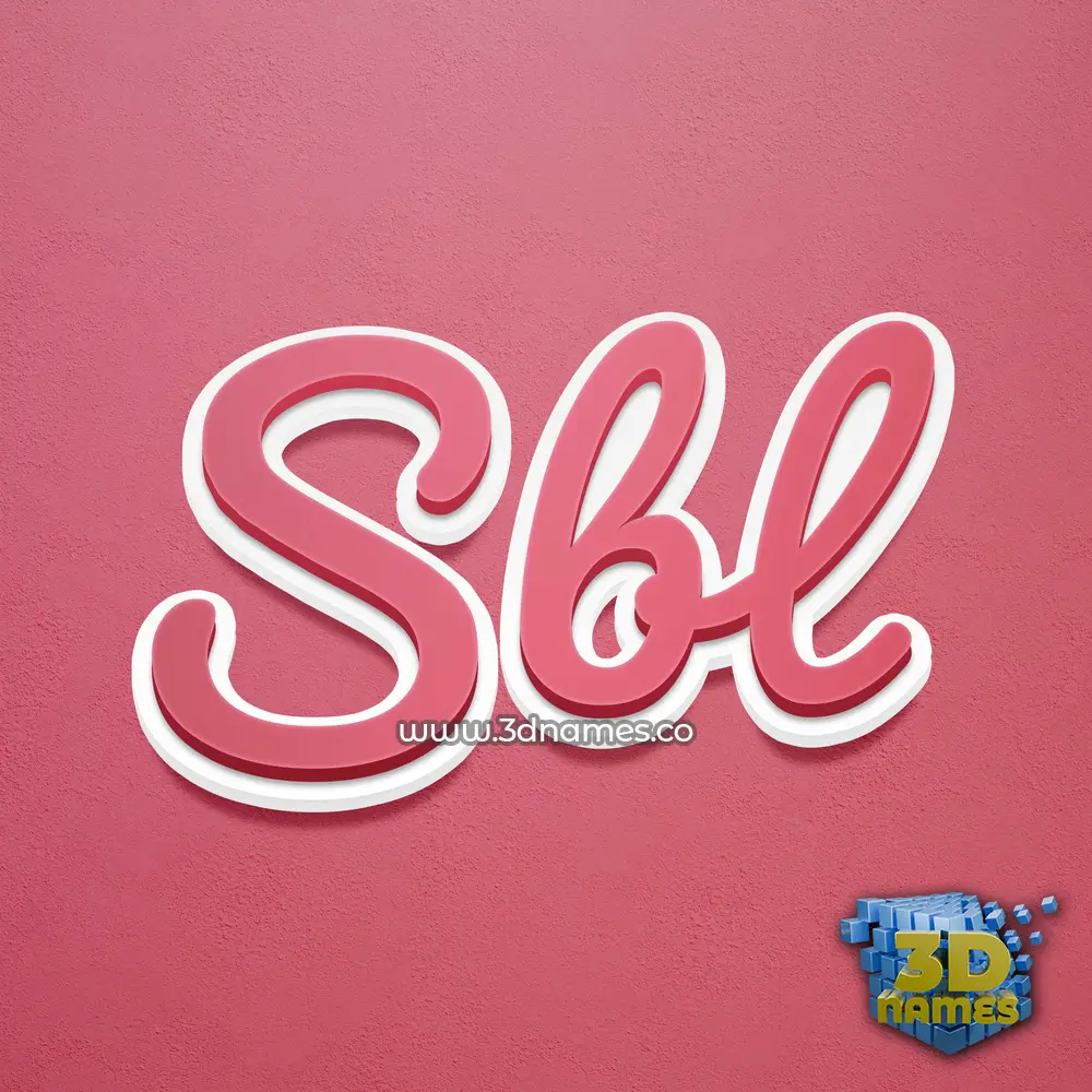 sbl in Red Scribble style - 3D name wallpaper