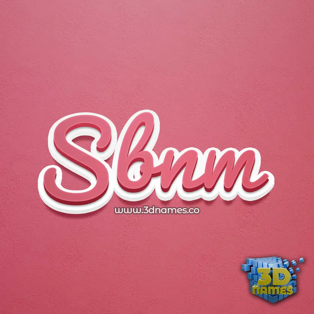 sbnm in Red Scribble style - 3D name wallpaper
