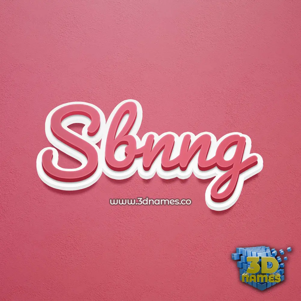 sbnng in Red Scribble style - 3D name wallpaper