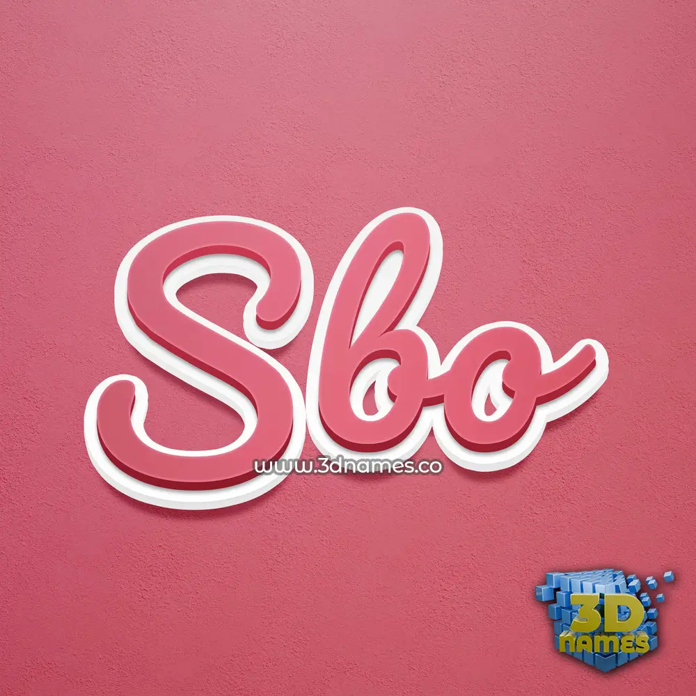 sbo in Red Scribble style - 3D name wallpaper