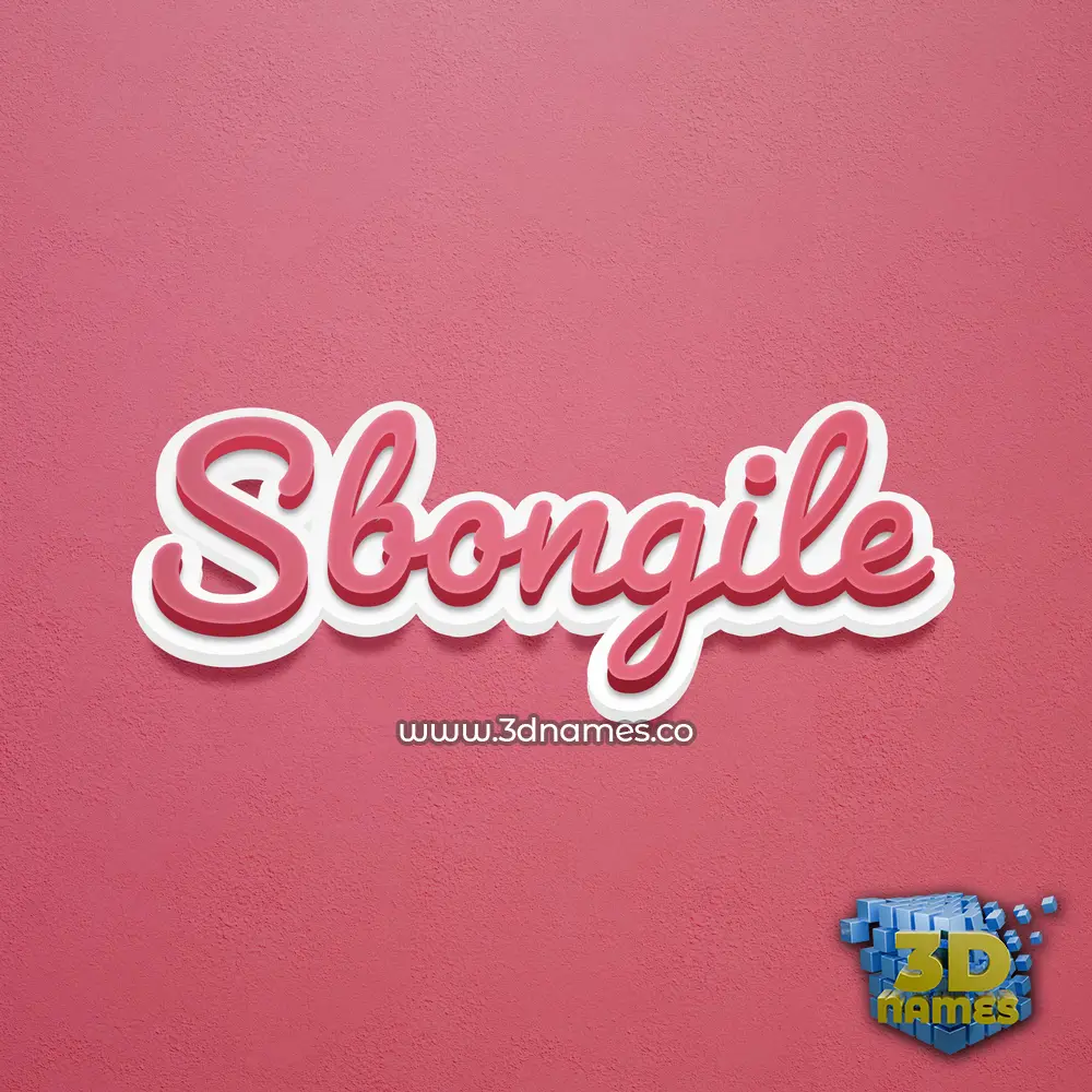 sbongile in Red Scribble style - 3D name wallpaper