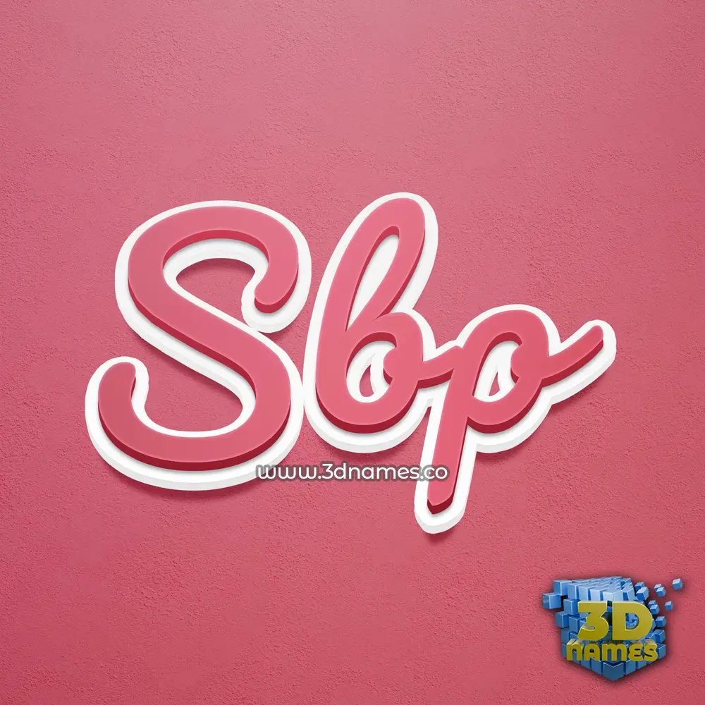 sbp in Red Scribble style - 3D name wallpaper