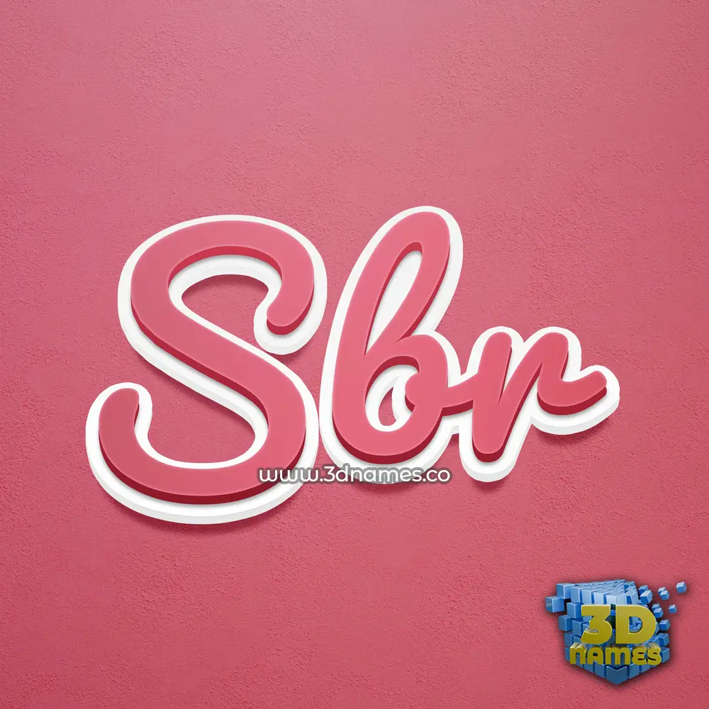 sbr in Red Scribble style - 3D name wallpaper