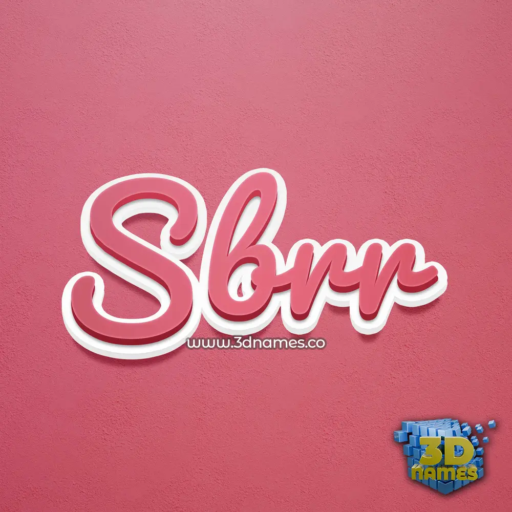 sbrr in Red Scribble style - 3D name wallpaper