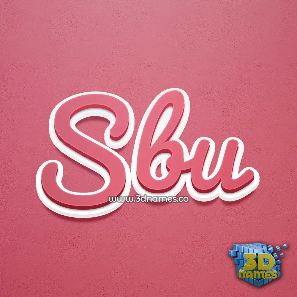 sbu in Red Scribble style - 3D name wallpaper