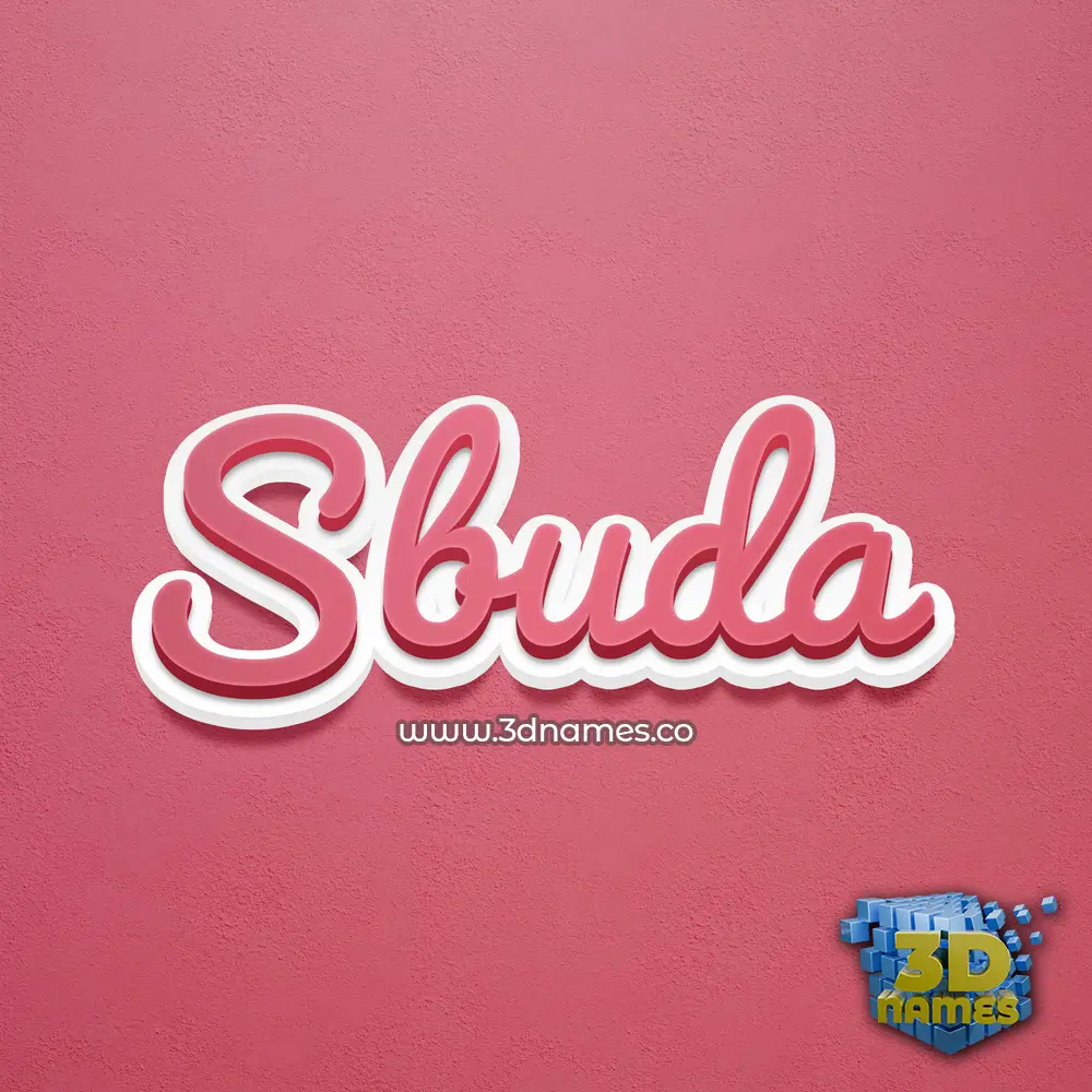 sbuda in Red Scribble style - 3D name wallpaper