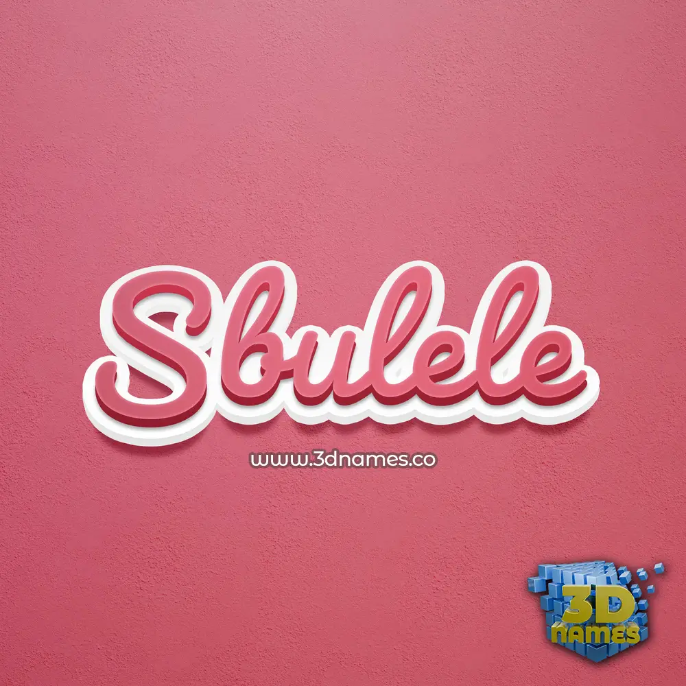 sbulele in Red Scribble style - 3D name wallpaper