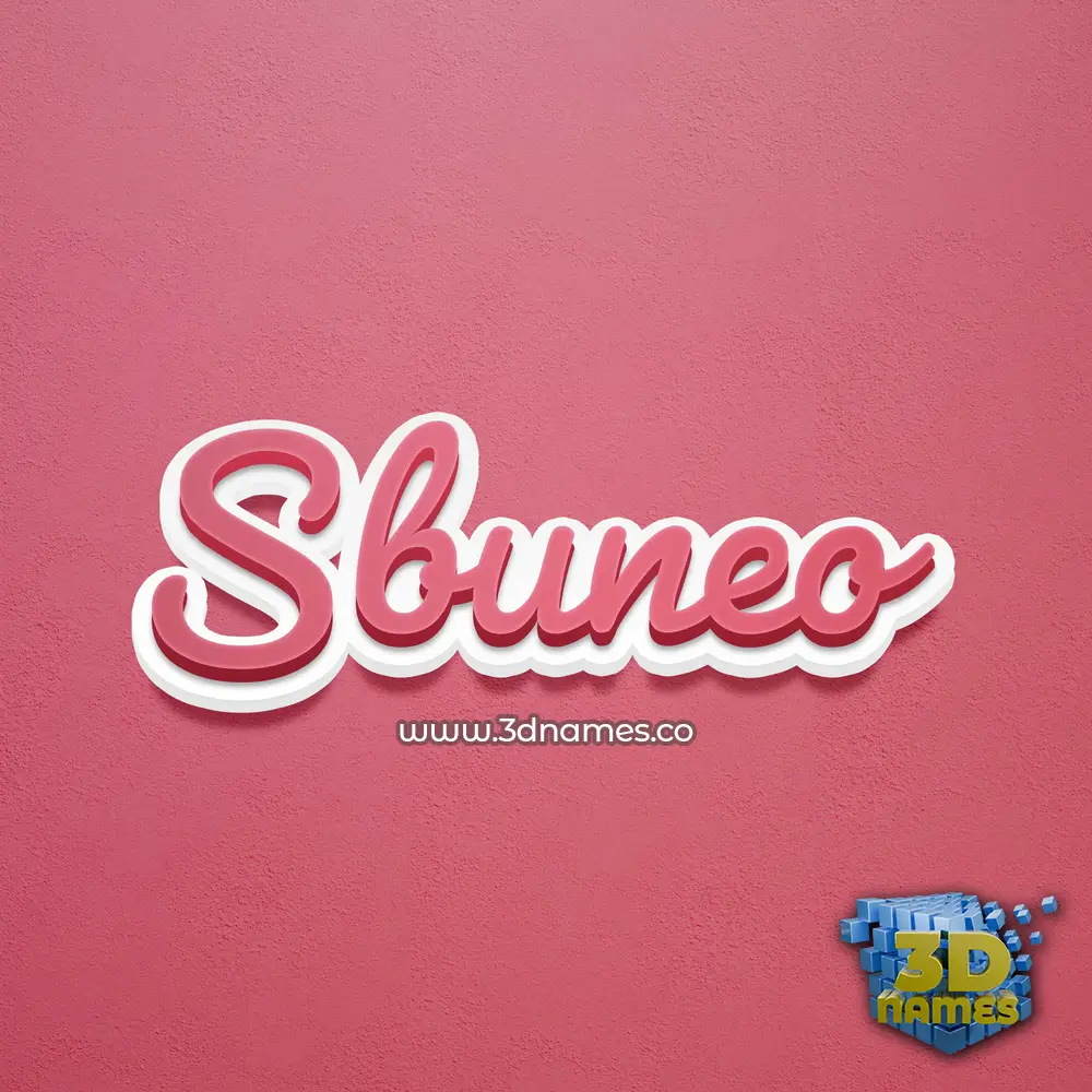 sbuneo in Red Scribble style - 3D name wallpaper