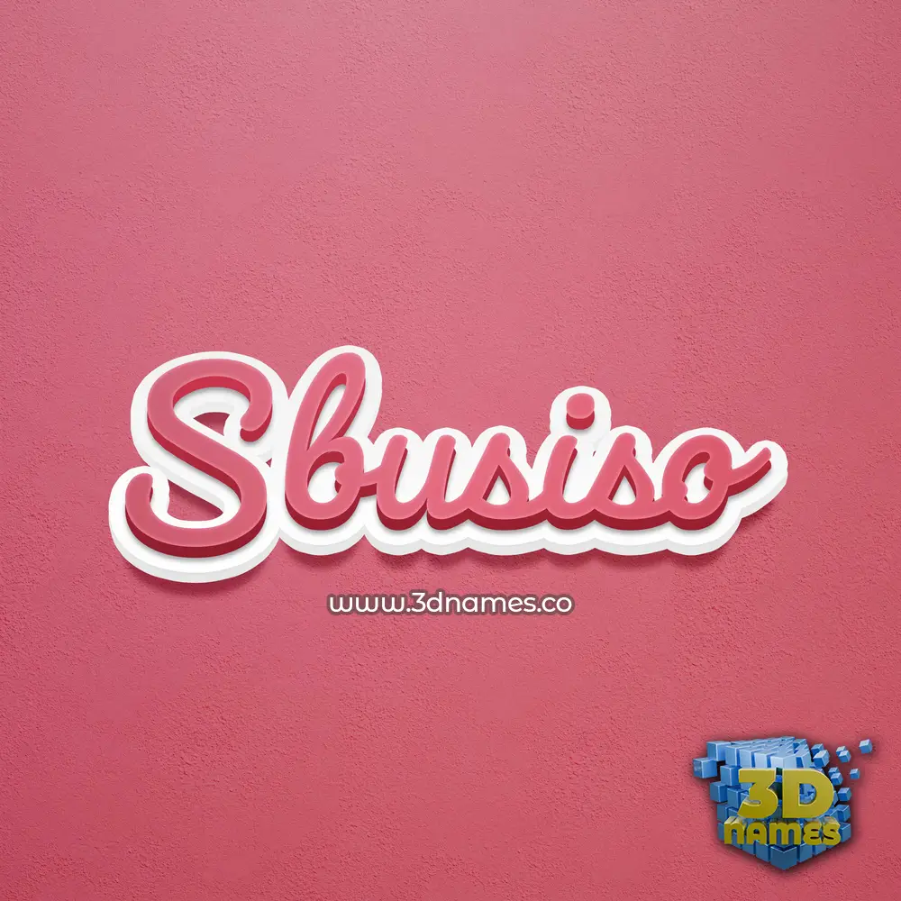 sbusiso in Red Scribble style - 3D name wallpaper