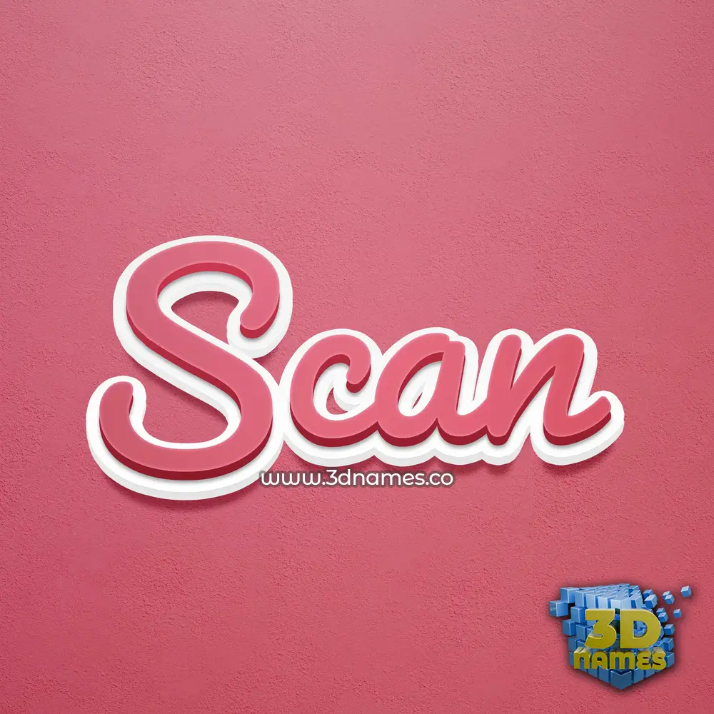 scan in Red Scribble style - 3D name wallpaper