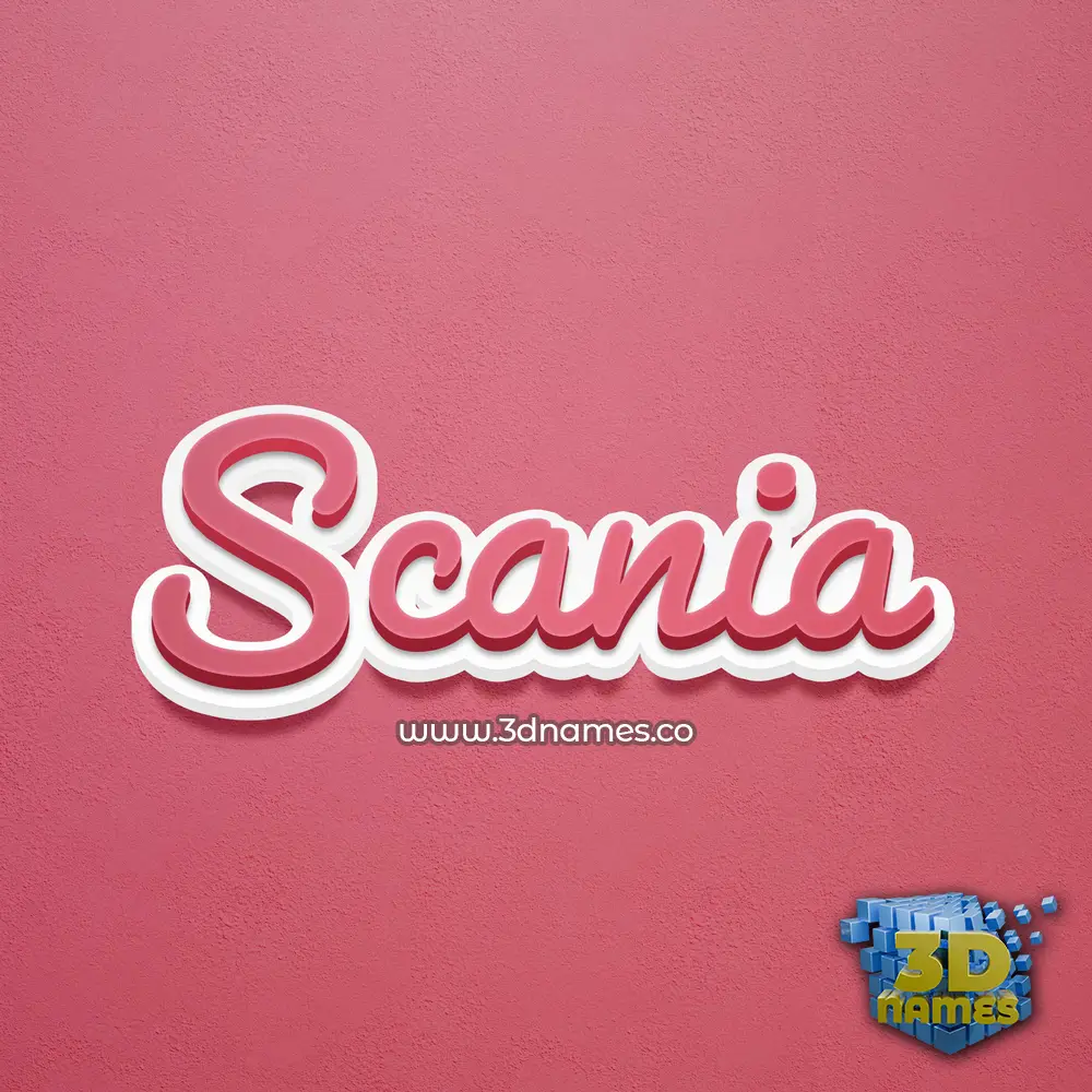 scania in Red Scribble style - 3D name wallpaper