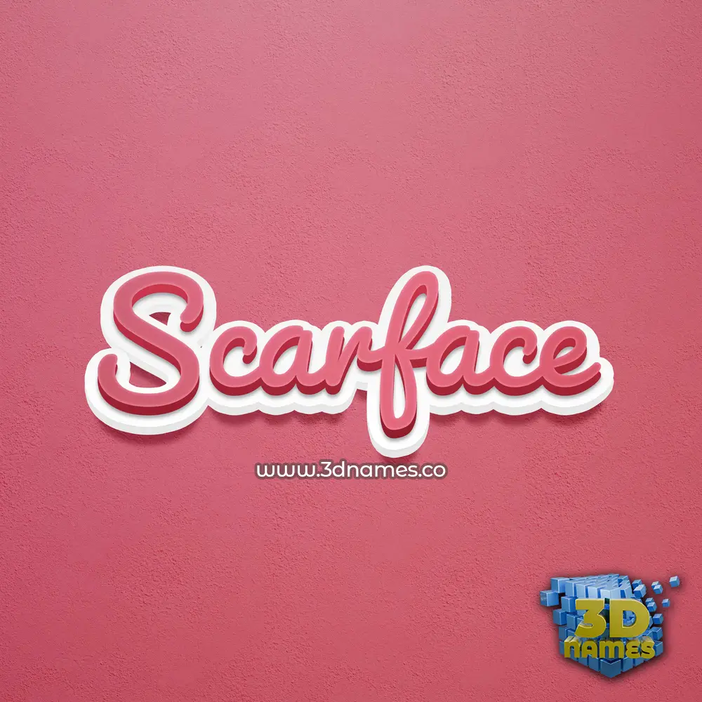 scarface in Red Scribble style - 3D name wallpaper