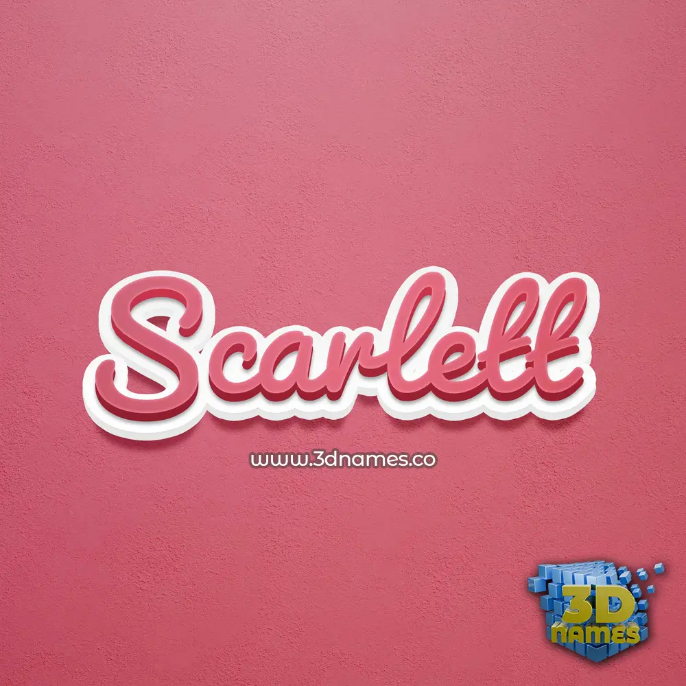 scarlett in Red Scribble style - 3D name wallpaper