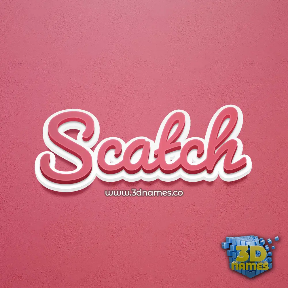 scatch in Red Scribble style - 3D name wallpaper
