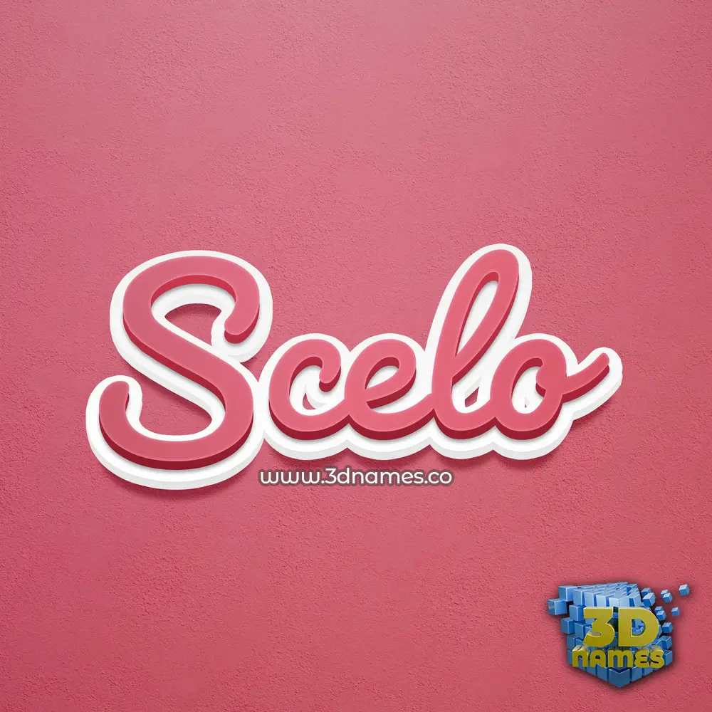 scelo in Red Scribble style - 3D name wallpaper