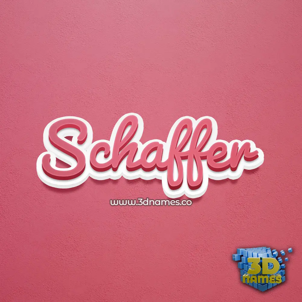 schaffer in Red Scribble style - 3D name wallpaper