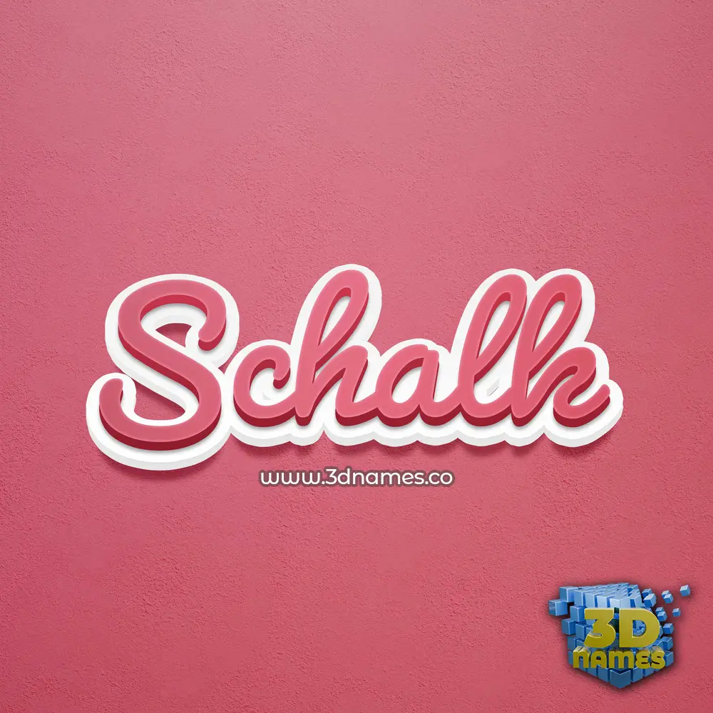 schalk in Red Scribble style - 3D name wallpaper