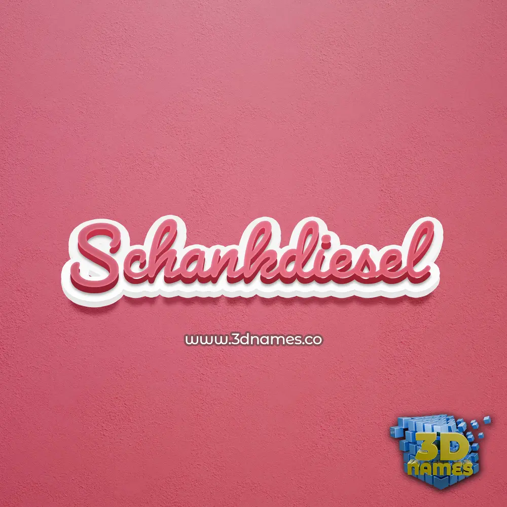 schankdiesel in Red Scribble style - 3D name wallpaper