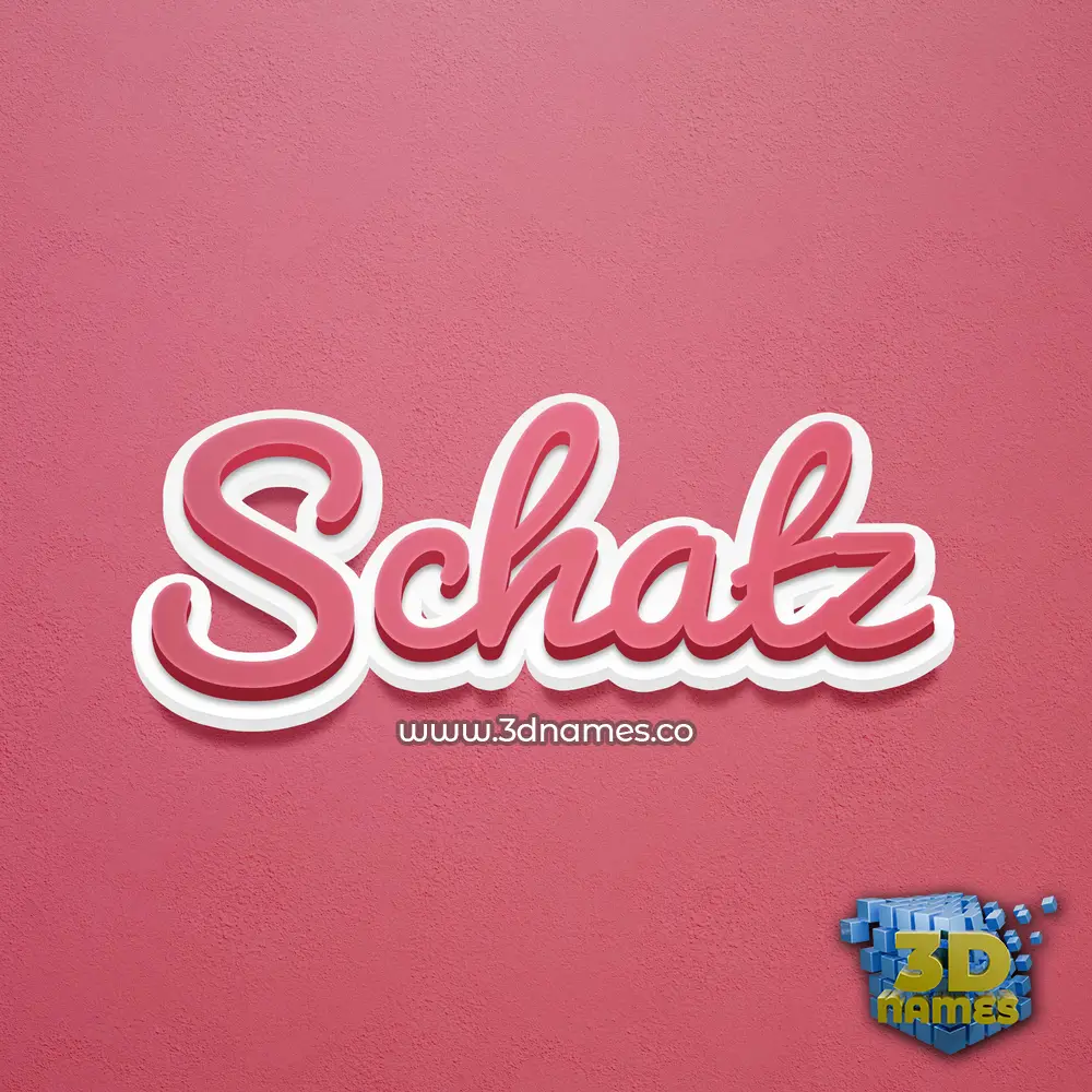 schatz in Red Scribble style - 3D name wallpaper