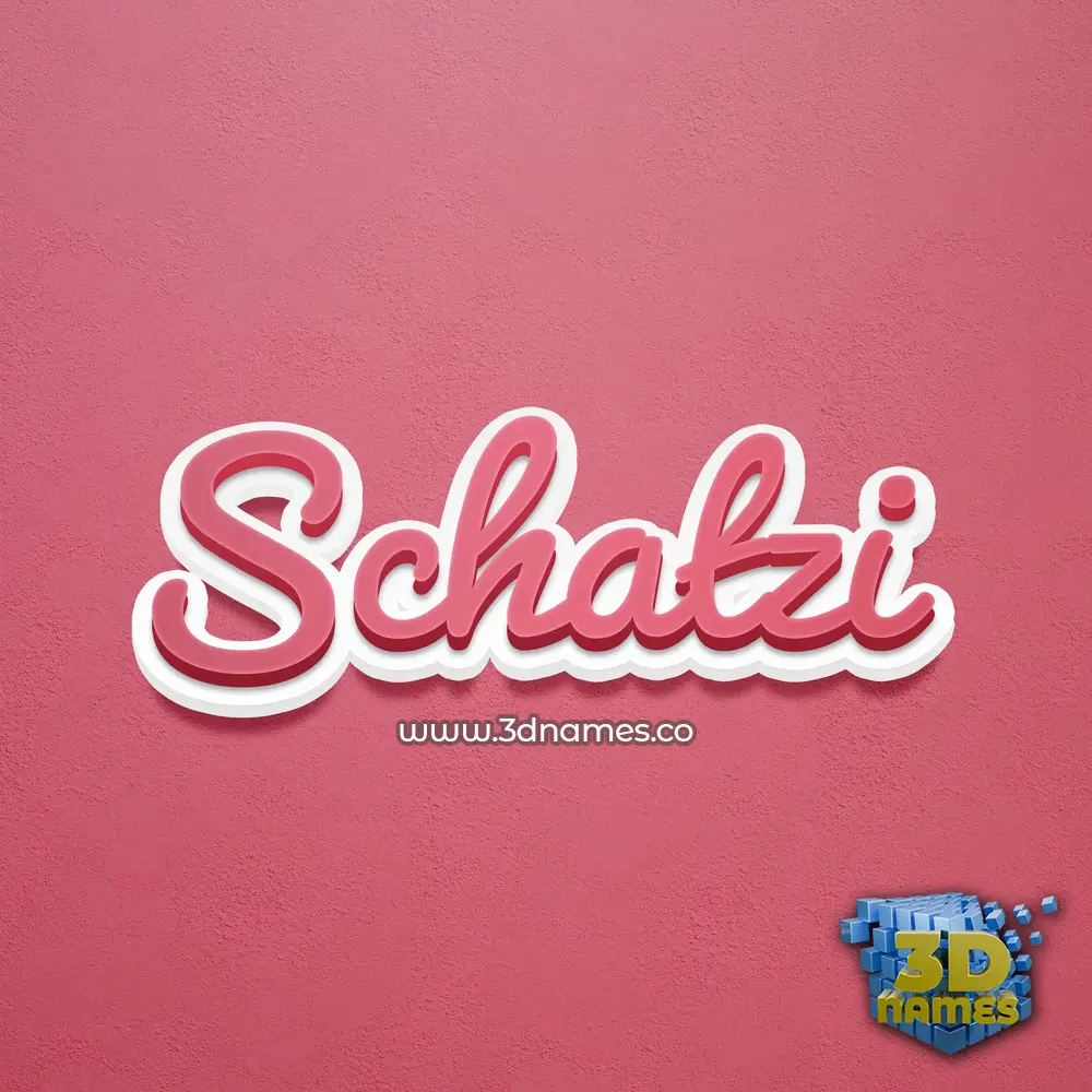 schatzi in Red Scribble style - 3D name wallpaper