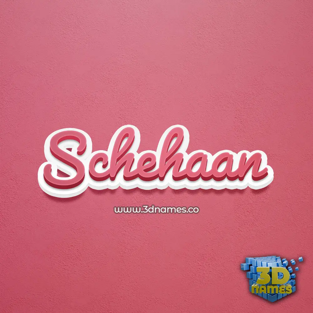 schehaan in Red Scribble style - 3D name wallpaper