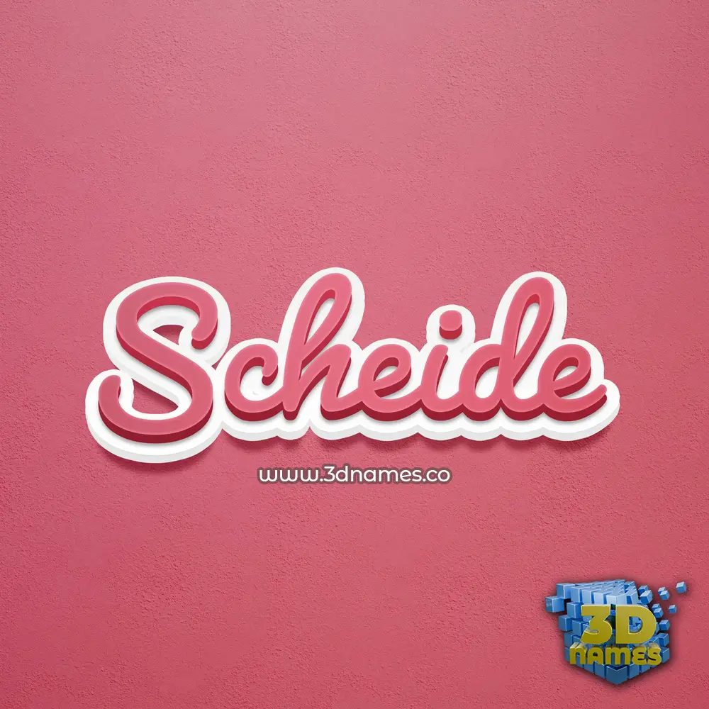scheide in Red Scribble style - 3D name wallpaper