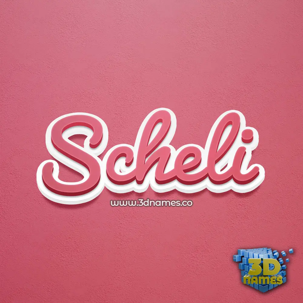 scheli in Red Scribble style - 3D name wallpaper