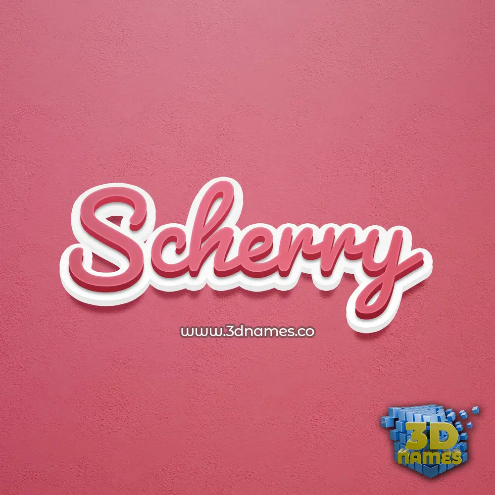 scherry in Red Scribble style - 3D name wallpaper