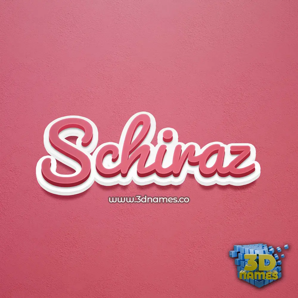 schiraz in Red Scribble style - 3D name wallpaper