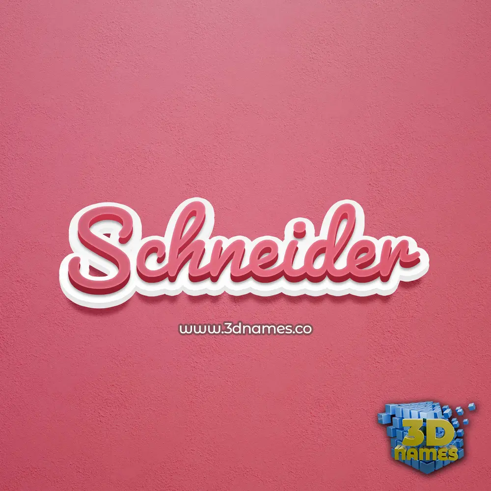 schneider in Red Scribble style - 3D name wallpaper
