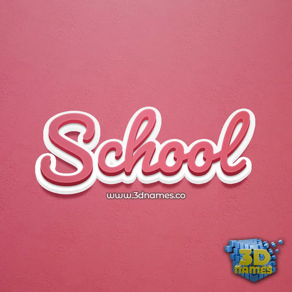 school in Red Scribble style - 3D name wallpaper