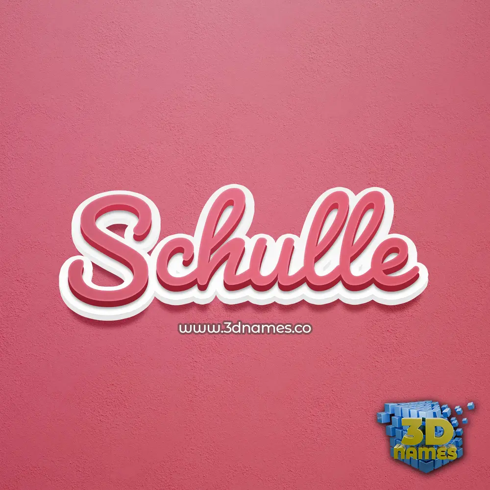 schulle in Red Scribble style - 3D name wallpaper