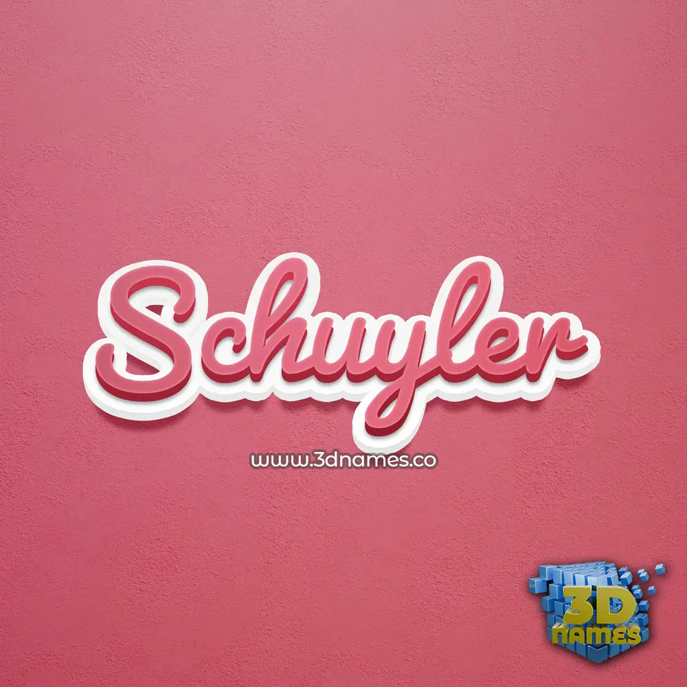 schuyler in Red Scribble style - 3D name wallpaper