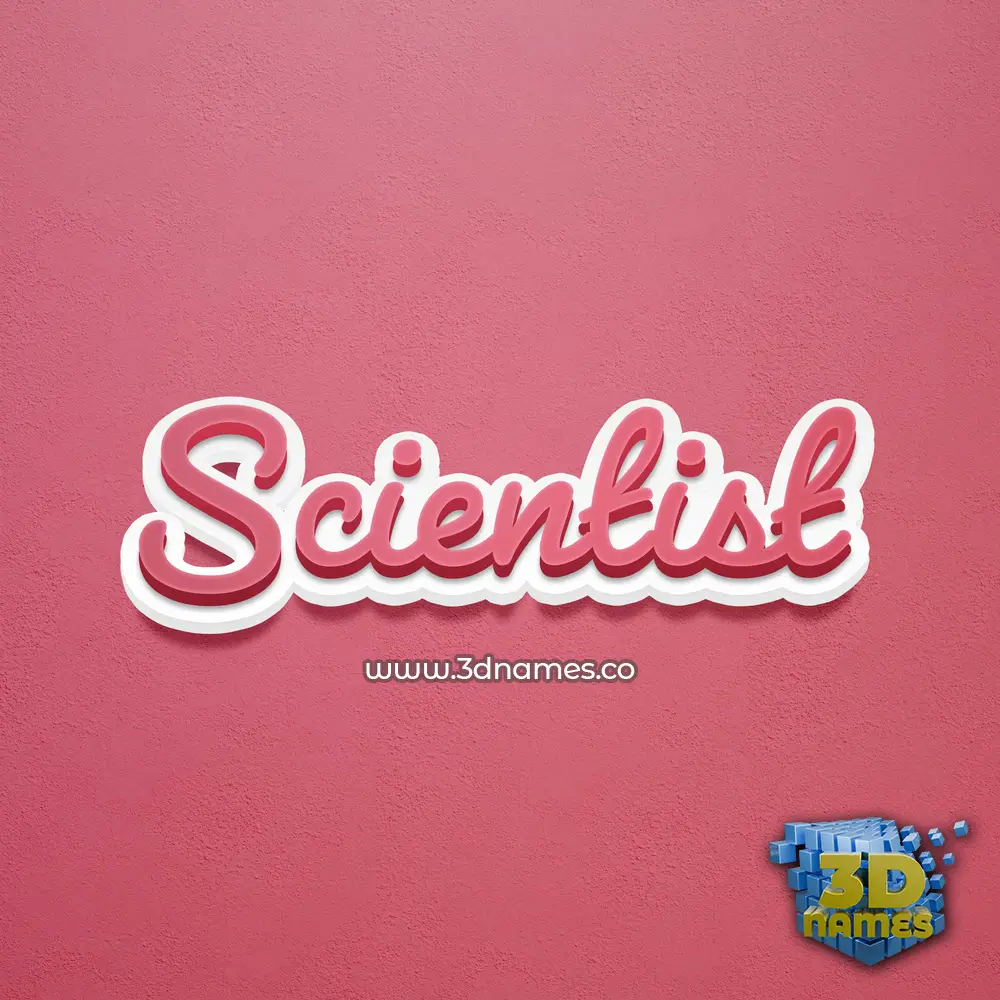 scientist in Red Scribble style - 3D name wallpaper