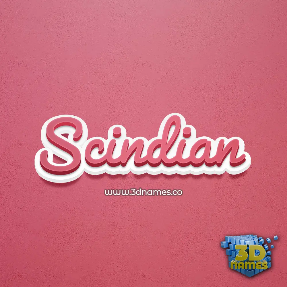 scindian in Red Scribble style - 3D name wallpaper