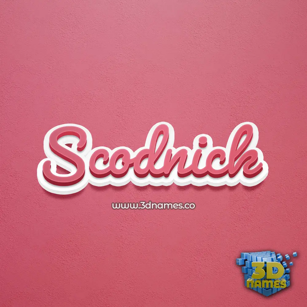scodnick in Red Scribble style - 3D name wallpaper