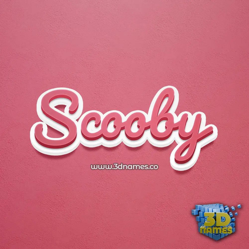scooby in Red Scribble style - 3D name wallpaper