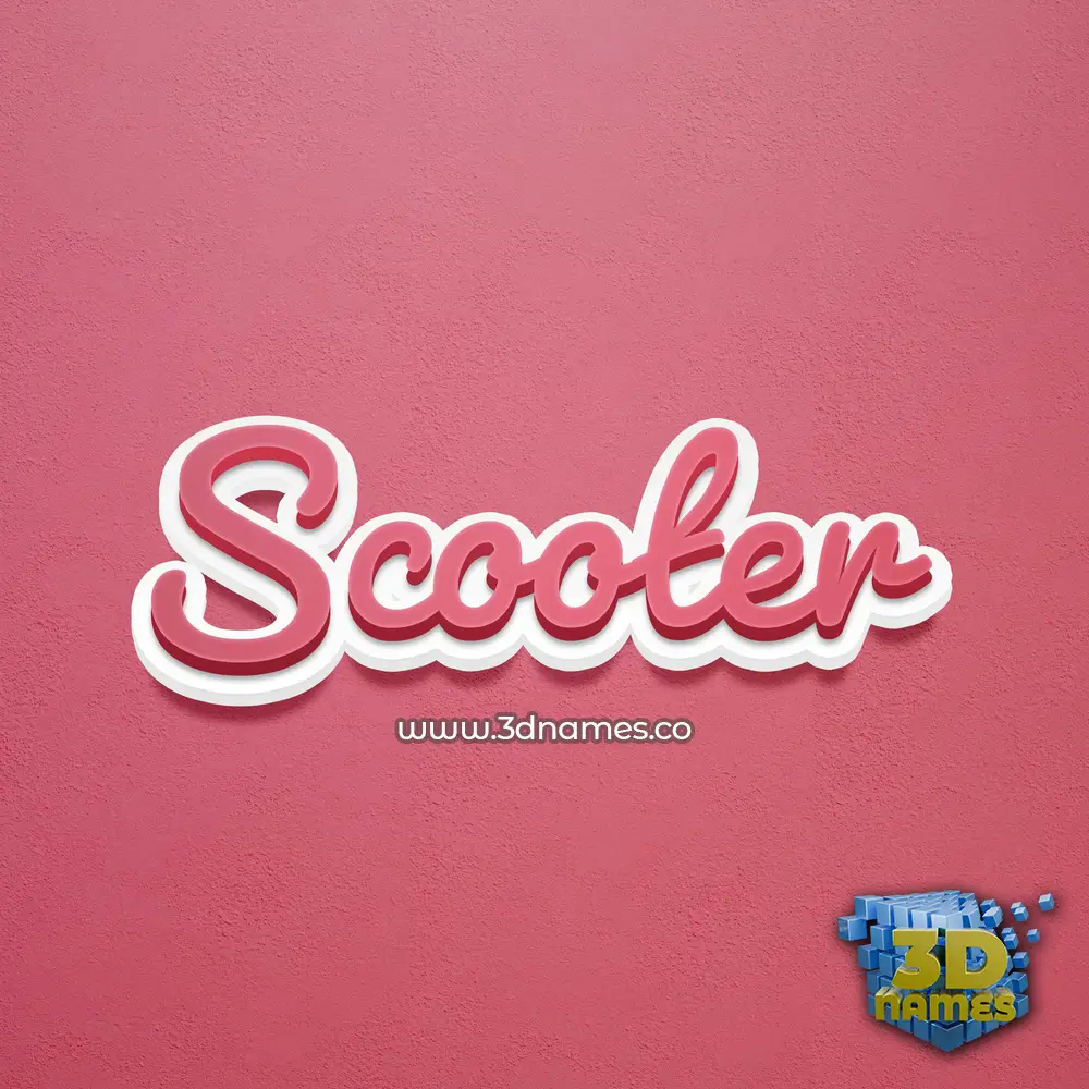 scooter in Red Scribble style - 3D name wallpaper