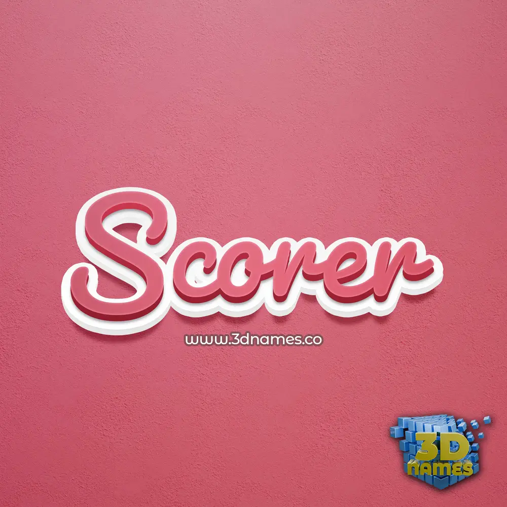 scorer in Red Scribble style - 3D name wallpaper