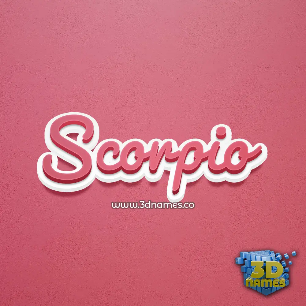 scorpio in Red Scribble style - 3D name wallpaper