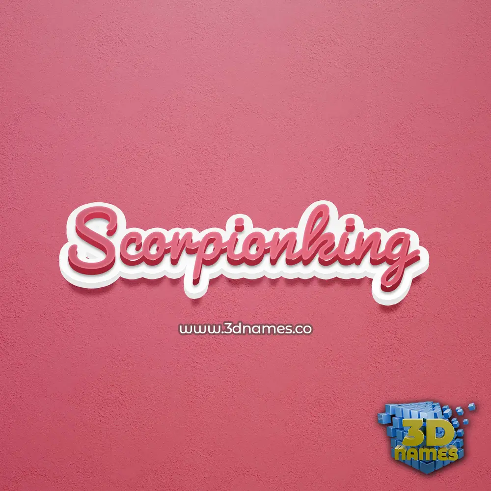 scorpionking in Red Scribble style - 3D name wallpaper
