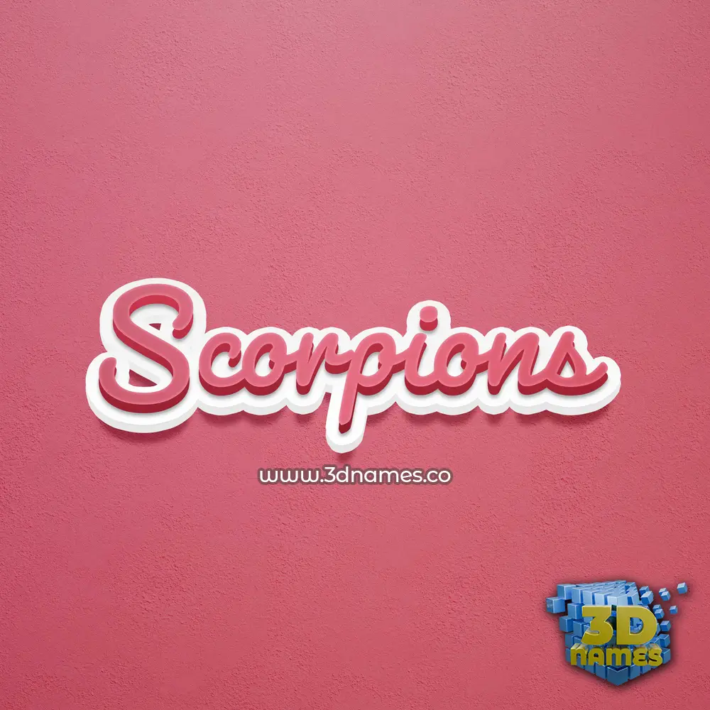 scorpions in Red Scribble style - 3D name wallpaper