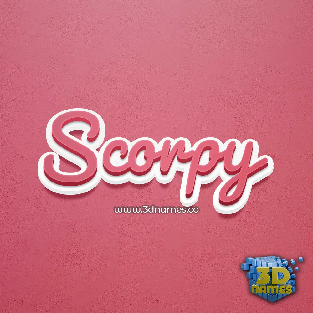 scorpy in Red Scribble style - 3D name wallpaper