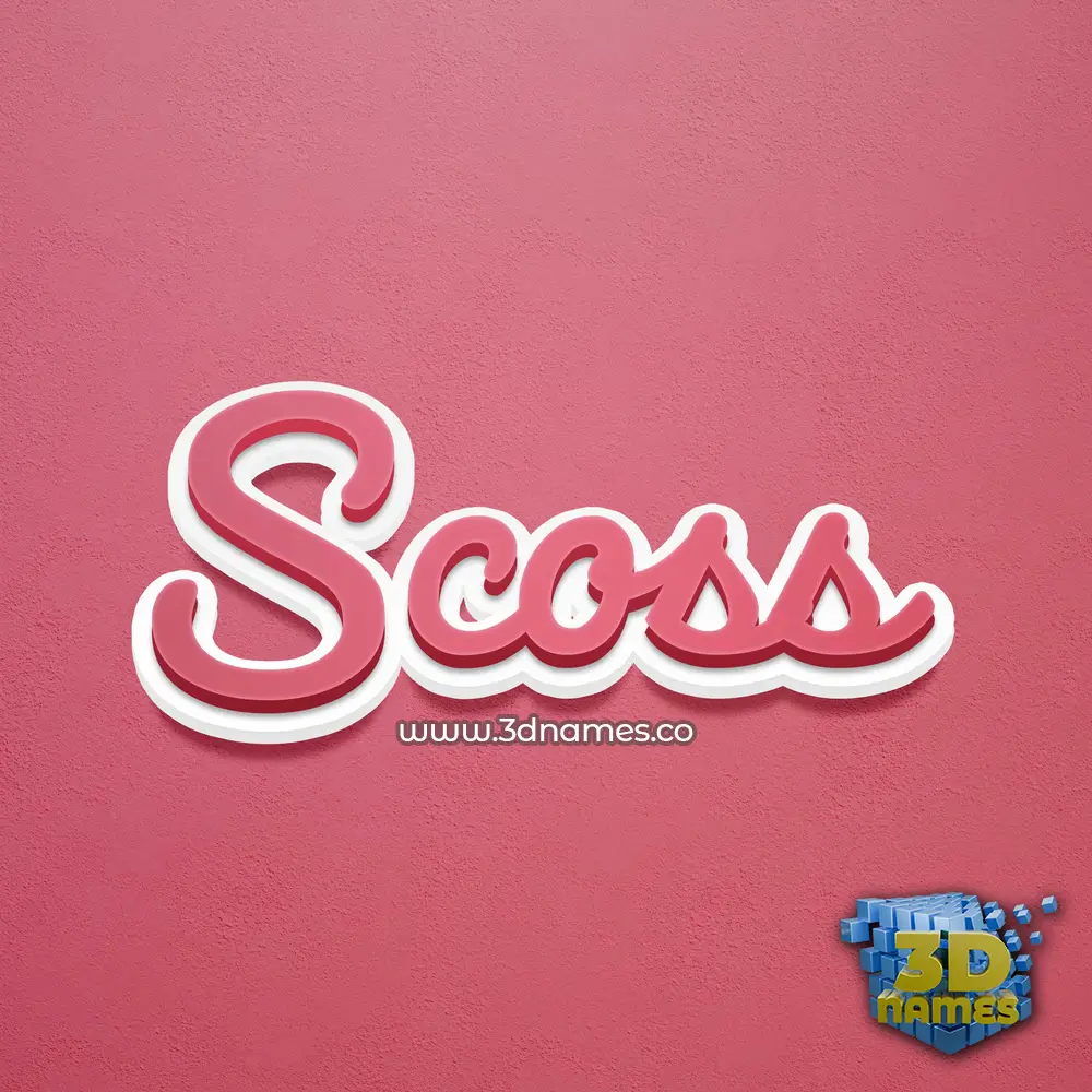 scoss in Red Scribble style - 3D name wallpaper