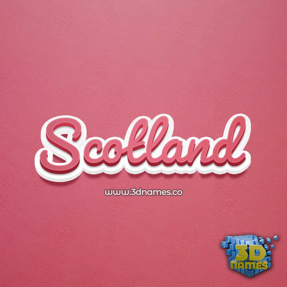 scotland in Red Scribble style - 3D name wallpaper